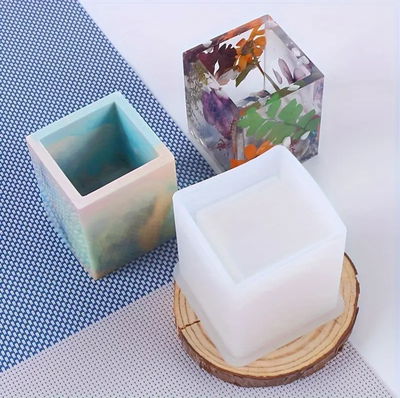 Molde de silicona p vela cubo – Cemento, Resina y Yeso