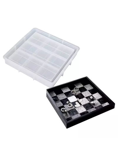 Molde de silicona bandeja cuadros – Cemento, Resina y Yeso