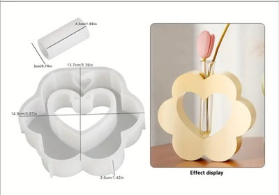Molde de silicona florero flor Cemento, Resina y Yeso