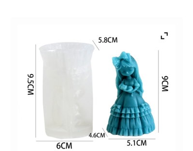Molde de silicona nena 10v5jabones Velas, Cemento, Resina y Yeso