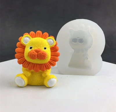 Molde de silicona leon 25w3 jabones Velas, Cemento, Resina y Yeso