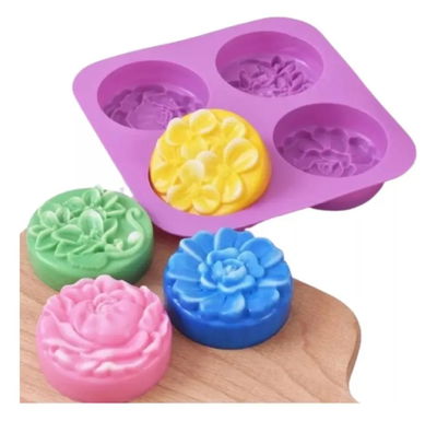 Molde de silicona flores jabon 2  jabones Velas, Cemento, Resina y Yeso