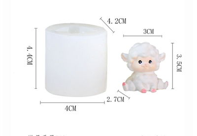 Molde de silicona ovejita jabones Velas, Cemento, Resina y Yeso