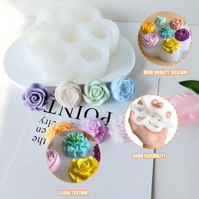 Molde de Silicona flores x 7 7E10 para Cemento, Yeso y Resina –  velas