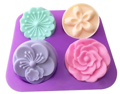 Molde de silicona flores jabon–  jabones Velas, Cemento, Resina y Yeso