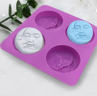 Molde de silicona lunas jabon 4 abones Velas, Cemento, Resina y Yeso