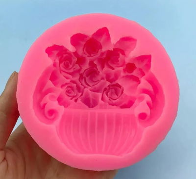 Molde de silicona maceta flor – Chocolate, Resina y Yeso