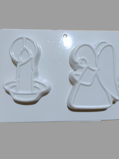 Molde termoformado liviano 904– Placa vela y angel – Apto cemento, yeso y resina