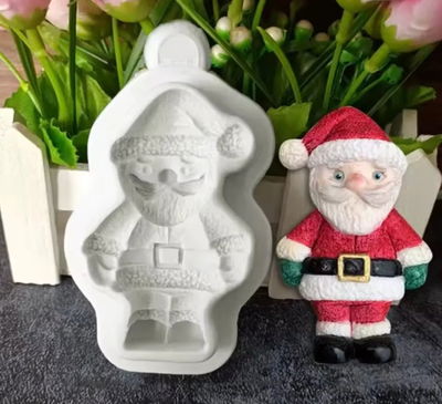 Molde de Silicona papa noel  para Cemento, Yeso y Resina –  velas
