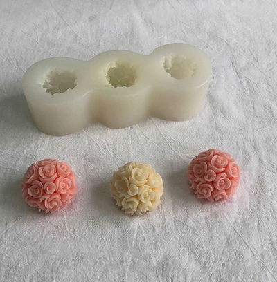 Molde de silicona flores x 3 2c15 Velas, Cemento, Resina y Yeso