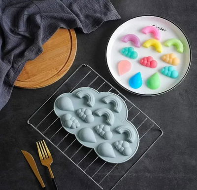 Molde de Silicona nubes  para Cemento, Yeso y Resina –  velas