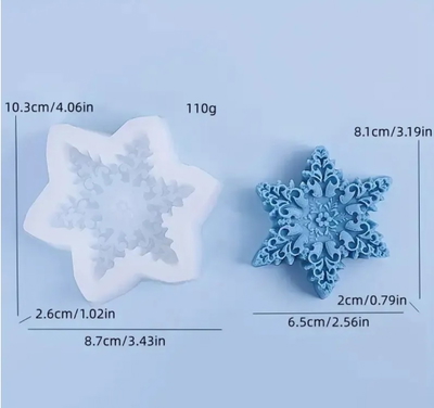 Molde silicona cooo de nieve estrella
