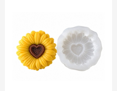 Molde de Silicona Flor girasol corazon
