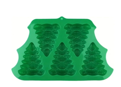 Molde de silicona placa navidad arboles x 5