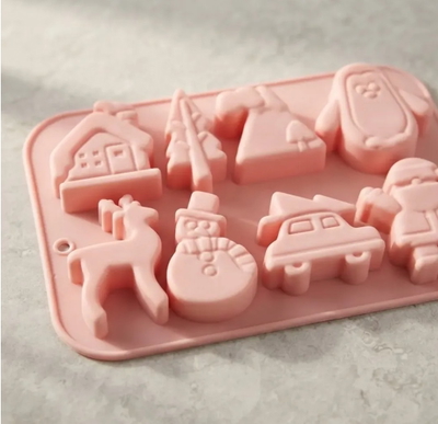 Molde de silicona placa navidad figuras 