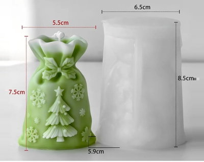 Molde silicona bolsita  navidad  arbol