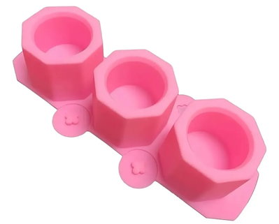 Molde de Silicona macetas octogonal  x 3