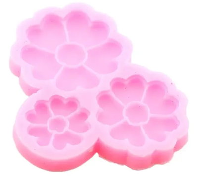 Molde de Silicona Flores x3