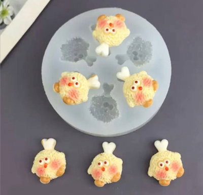 Molde silicona mini patitas pollo 