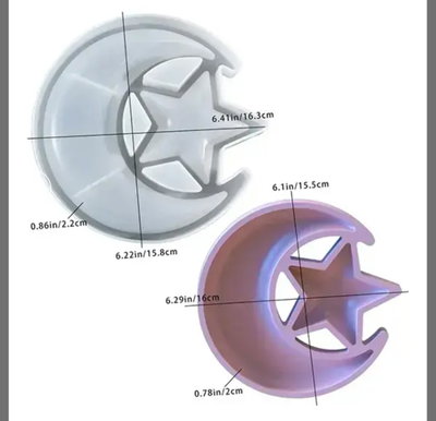 Molde de Silicona baneja luna estrella