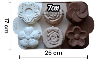 Molde de Silicona placa flores 3