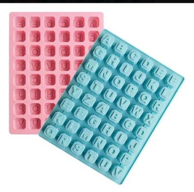 Molde de Silicona placa letras cuadradas xl