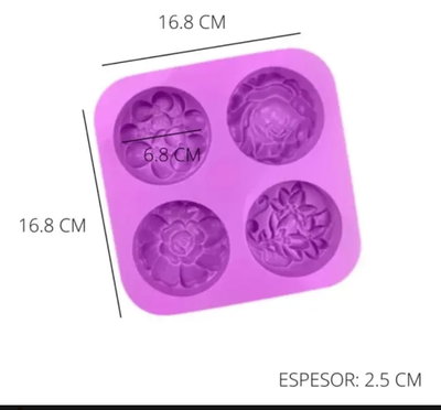 Molde de Silicona placa jabones floral