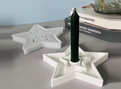 Molde silicona porta vela estrella grande 