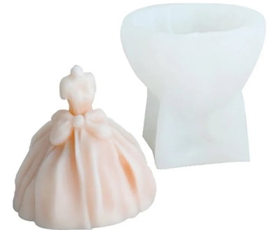 Molde de silicona vestido con moño