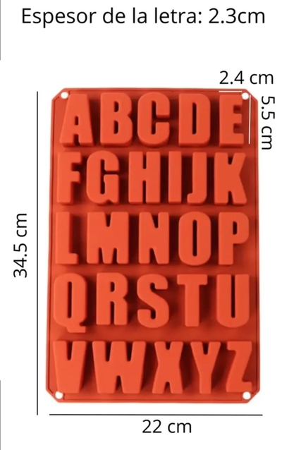Molde de Silicona placa letras mayusculas