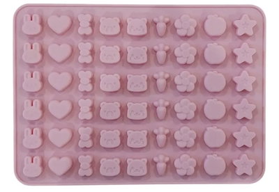 Molde de silicona placa mini animalitos corazón estrella