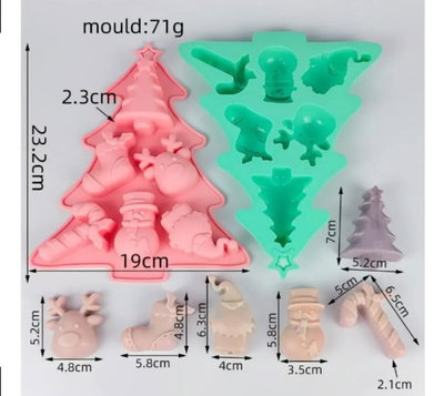 Molde de silicona placa navidad arbol