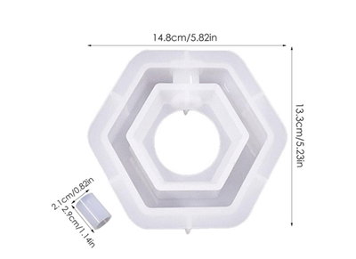 Molde de Silicona florero hexagonal