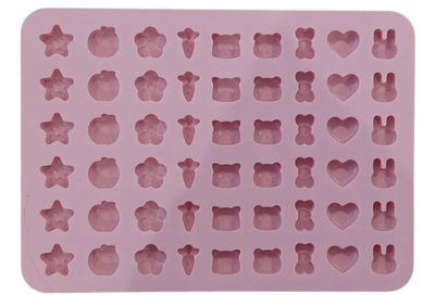 Molde de silicona placa mini animalitos corazón estrella