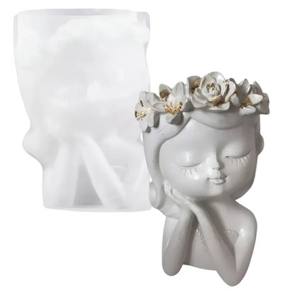 Molde de Silicona florero soñadora manos