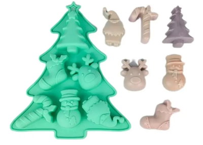 Molde de silicona placa navidad arbol