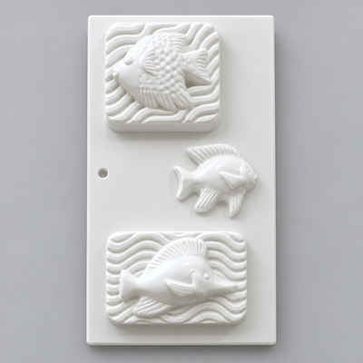 Molde termoformado para jabones artesanales pescaditos