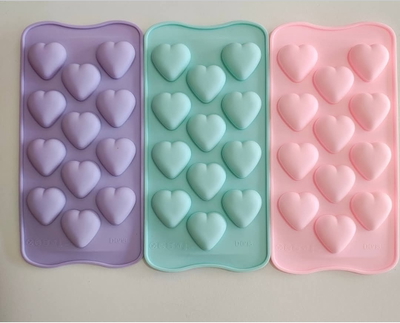 Molde de silicona placa corazones bombe