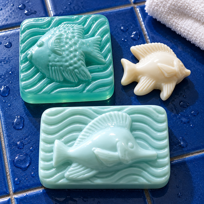 Molde termoformado para jabones artesanales pescaditos