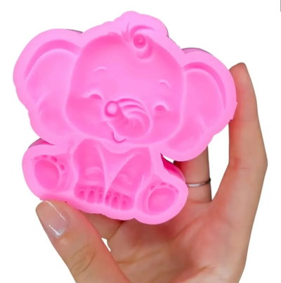 Molde silicona elefante rosa