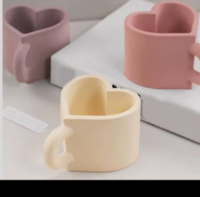 Molde silicona taza  corazon 