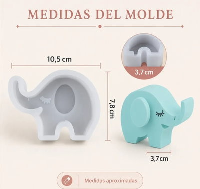 Molde silicona elefante 