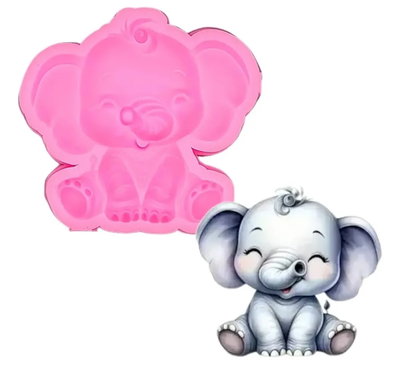 Molde silicona elefante rosa