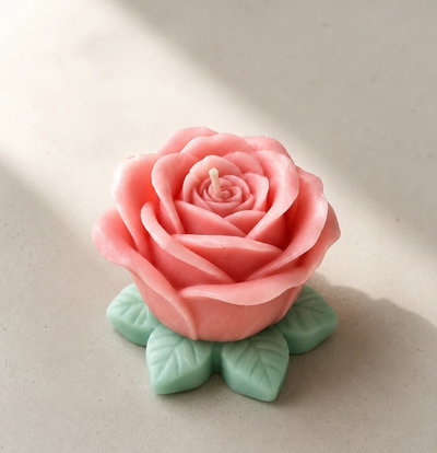 Molde de Silicona rosa con hojas 