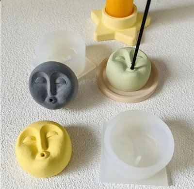 Molde silicona porta sahumerio cara