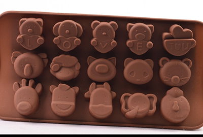 Molde de silicona placa animalitos love