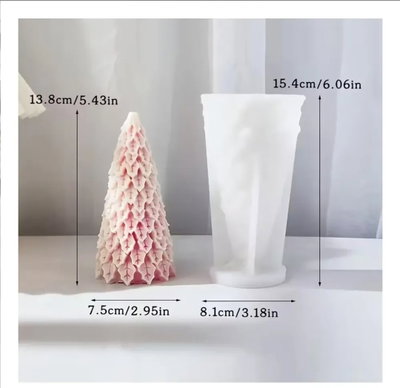 Molde silicona árbol pino navidad hojas 