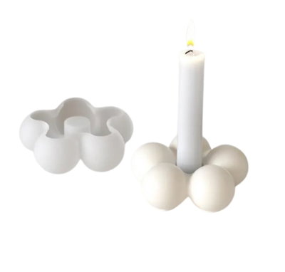 Molde silicona porta vela burbuja