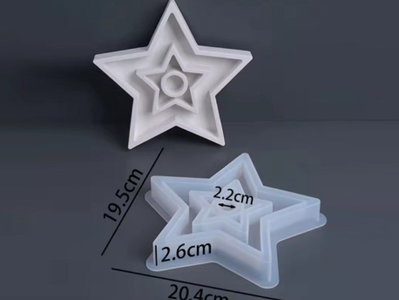 Molde silicona porta vela estrella grande 
