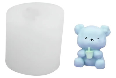 Molde silicona osito con vaso 